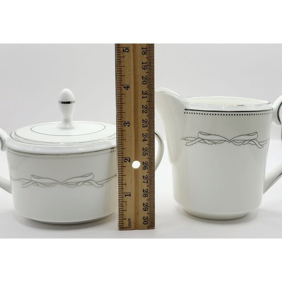 Vera Wang Fine Bone China by Wedgwood LOVE KNOTS Creamer & Sugar Bowl Brand New - Picture 10 of 15